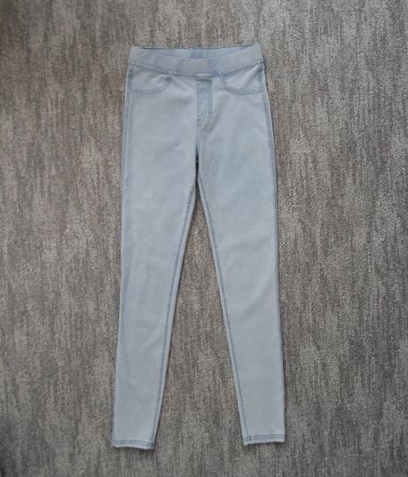 Modré legíny tregíny džegíny kalhoty skinny, h&m,164