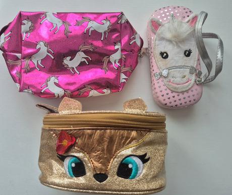 Dětská kosmetická taštička 2x a pouzdro na brýle,