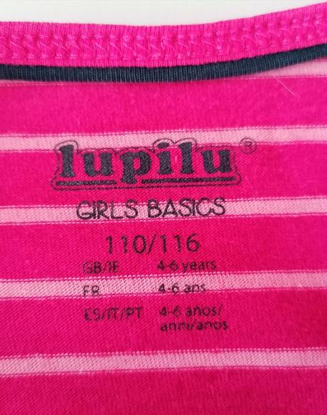 Bavlněné pruhované tričko vel 110 - 116, lupilu,110