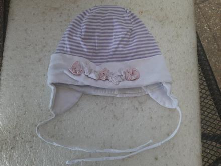 Dívčí čepice proužky, obvod 41 - 46 cm, pupill,86