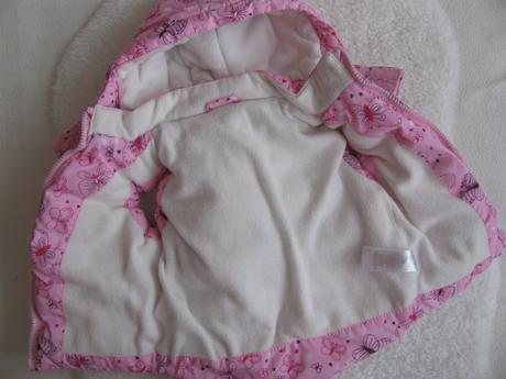 Zateplená růžová vesta s kapucí s hřejivou podšív., early days,80