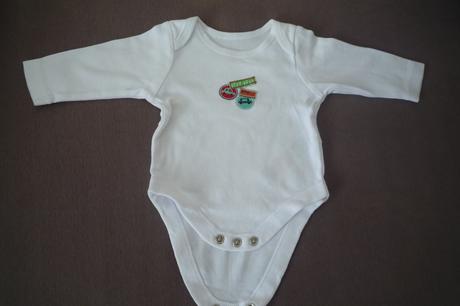 Bílé body s nášivkami, tesco,56