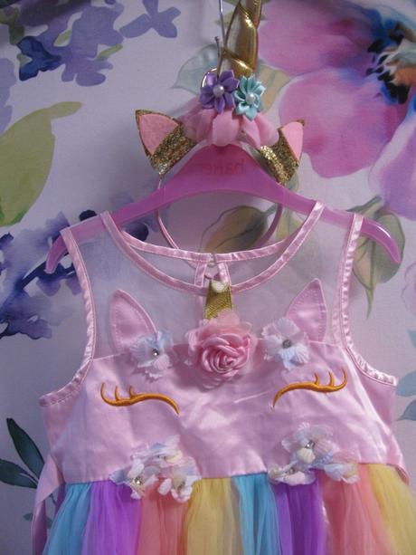 Kostým-krásné šaty s čelenkou unicorn,