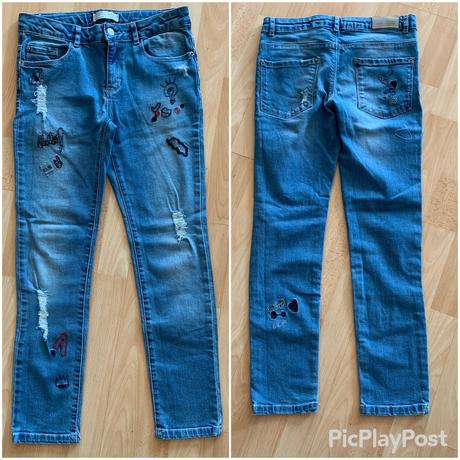Kalhoty & prošívané džíny zara vel. 152, zara,152