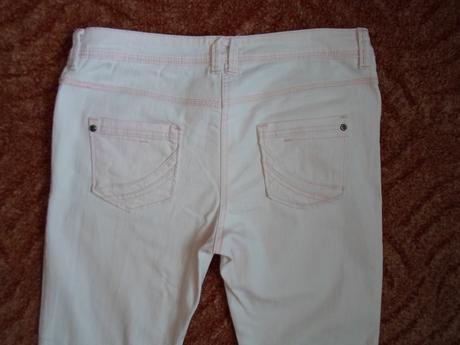 Růžové kalhoty kraťasy rifle džíny 7/8, 42