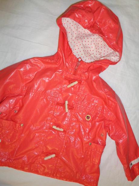 Nádherný meruňkovooranžový nepromokavý kabát, smile,98
