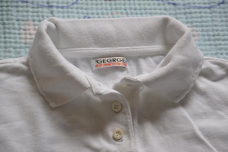 Bílé bavlněné triko tričko s límečkem, george,104