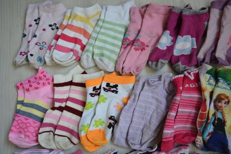 Nízké ponožky vel. 31-34, kotníčkové, 28 párů, 104