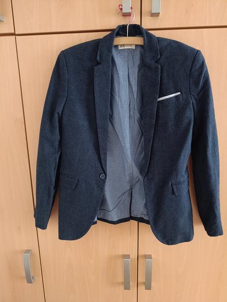 Chlapecké modré sako h&m vel. 158/164, h&m,158