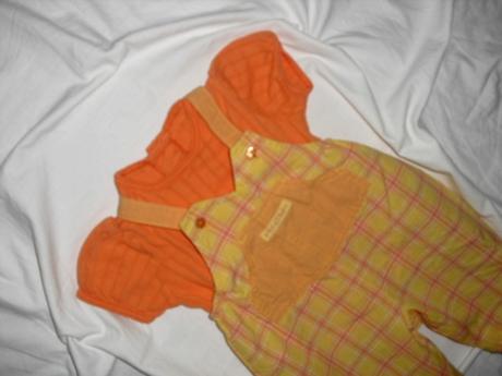 Krásný komplet laclových kalhot a oranž trička, marks & spencer,68