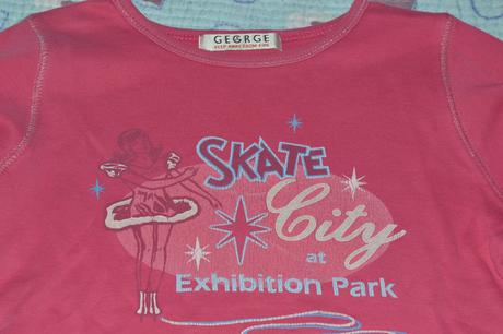 122 128 růžové triko s krasobruslařkou, george,128