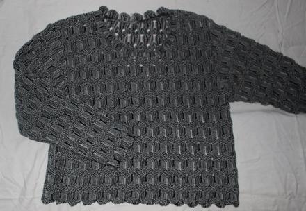 Vb166. ažurový melírovaný svetřík 12-13 let, 158