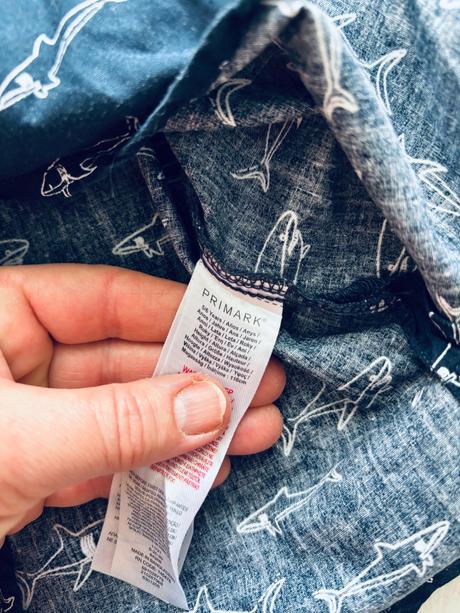 Košile modrá se žraloky - v.4/5 let( 5/6 let), primark,110