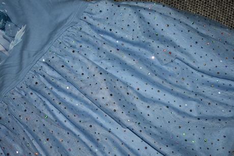 Bledě modré tylové šaty frozen 2, 134/140, h&m,134