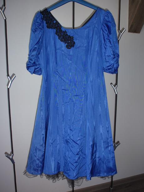 Šaty na ples - plesové modré vel. 44 (xl)., xl