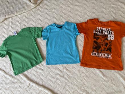 98/104 set 3 tricek_zelene, tyrkysove, oranzove, h&m,98
