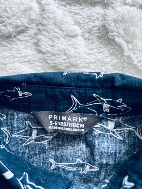 Košile modrá se žraloky - v.4/5 let( 5/6 let), primark,110