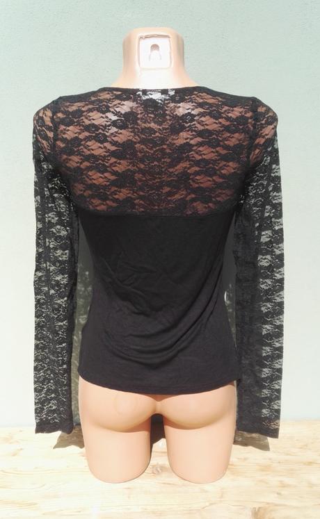 Černý krajkový top h&m - vel.s/m, h&m,s