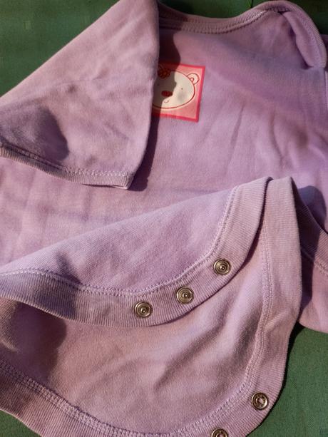 Fialkové body-bodýčko s medvídkem pro holku, 80