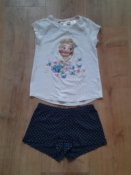 Letní pyžamo ledové království,ham,122/128,topstav, h&m,122