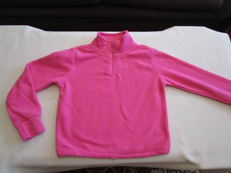 Pěkná růžová flaušová mikina, nahoře zip, vel. 146, gate,146
