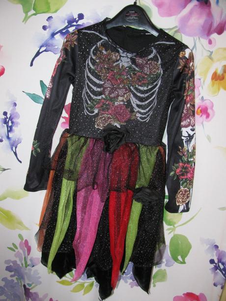 Karneval-dívčí šaty kostlivka halloween, 