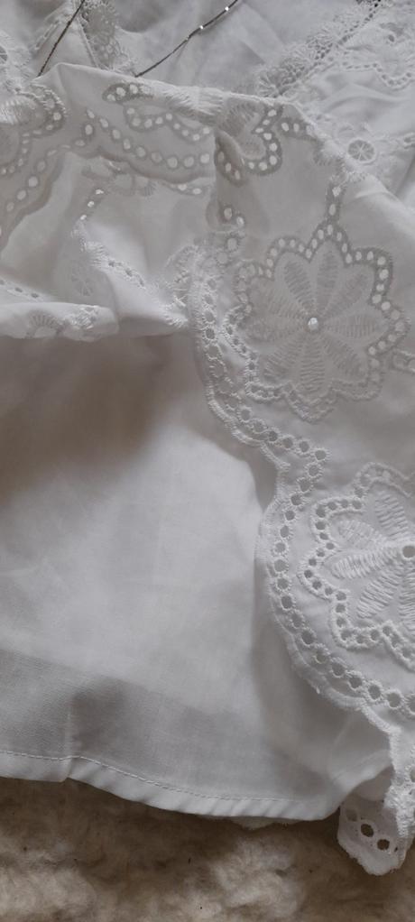 Shein bílá vyšívaná halenka s volánky, m