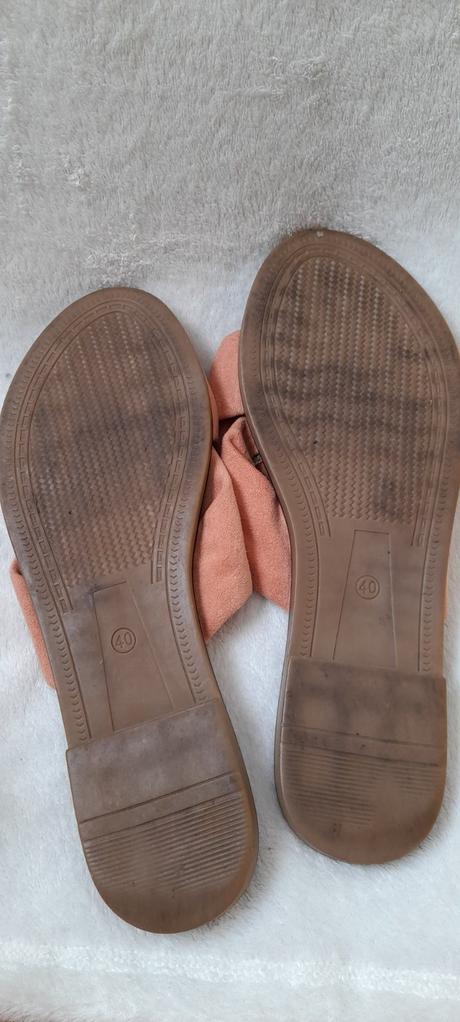 Dámské meruňkové páskové pantofle, 40