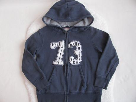 Bavlněná modrá mikina s kapucí pepe jeans, pepe jeans,140