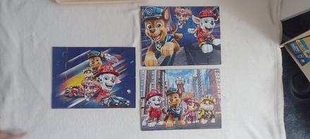 Dřevěné puzzle tlapková patrola 3x24 dílků v krabi,