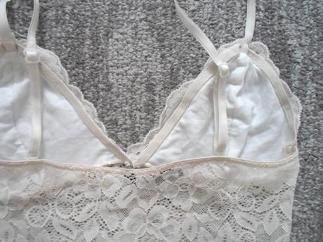 Bílé tričko triko tílko crop top krajkový, calliope,xs