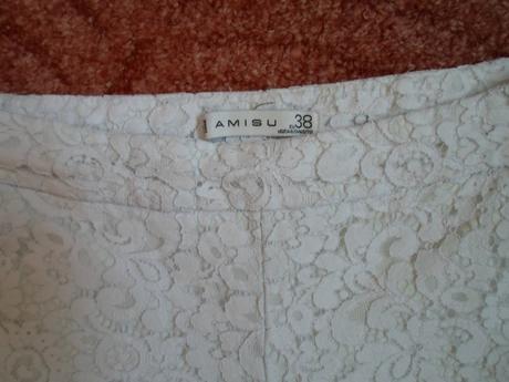 Bílé krajkové kraťasy kraťásky šortky, amisu,38