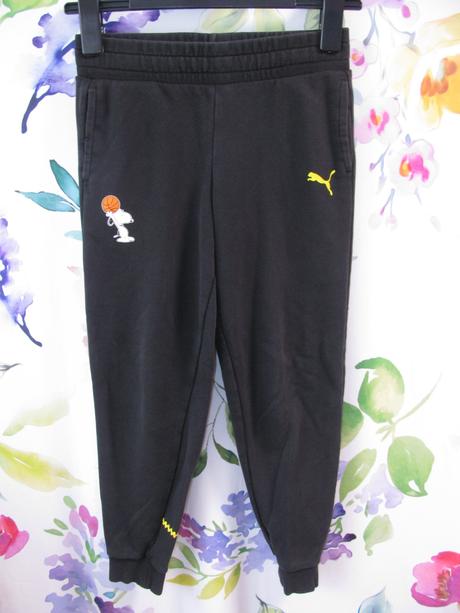 Černé bavlněné tepláky puma peanuts, puma,140