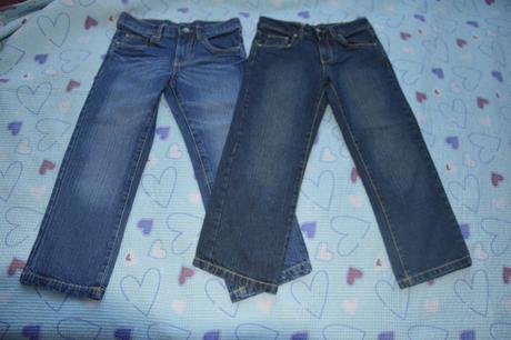 2x  bavněné džíny regulace v pase, 122