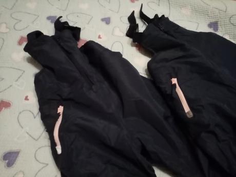 2x lyžařské oteplené kalhoty oteplovačky, 92