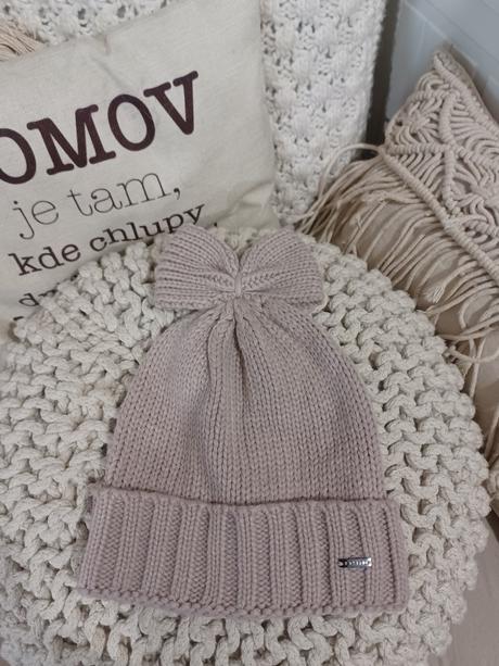 Starorůžová čepice s mašlí mohito, mohito