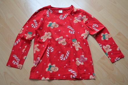 Bavlněné vánoční tričko s perníčky, 128