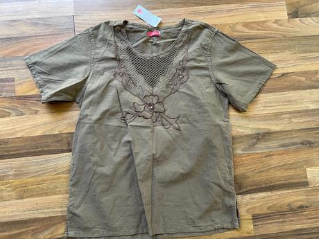 Nový khaki top / triko, vel l i více, kijiari, l