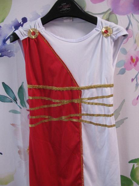 Krásný kostým - šaty řecké bohyně+zlatá čelenka, 