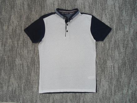 Bílé modré tričko triko s límečkem polo, george,158