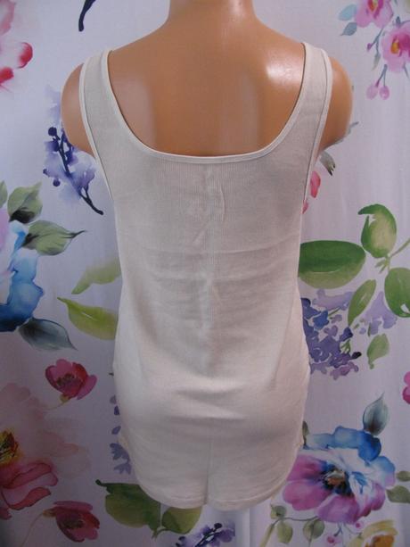 Letní béžové bavlněné žebrované tričko, atmosphere,46