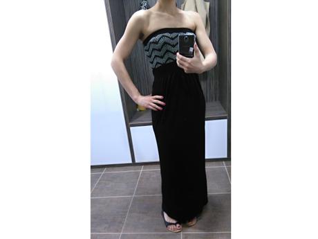 Černé elastické maxi šaty dlouhé atmosphere krásné, atmosphere,s