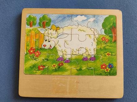 Dřevěné puzzle ovečka, 