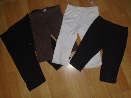 Leginy 4x vel 116  5/6 l bílé  krajka, 116