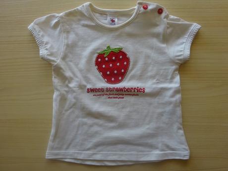 Tričko s jahodou kr.r., vel. 74, baby club,74