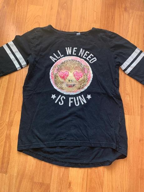 Měnící emoji tričko dlouhý rukáv 158/164, c&a,158