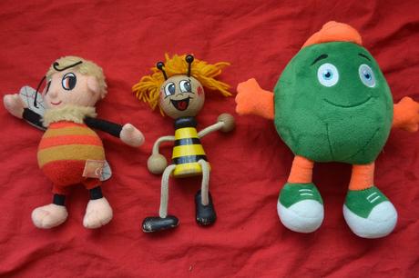 3x panáček,dřevo a plyš, 