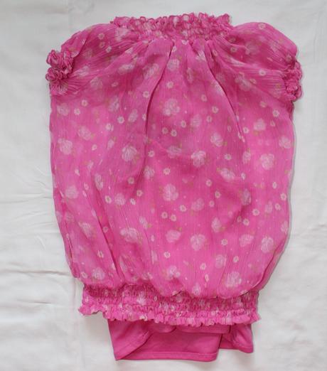 Ar159. šifónová tunika s růžemi 6-7 let, 122