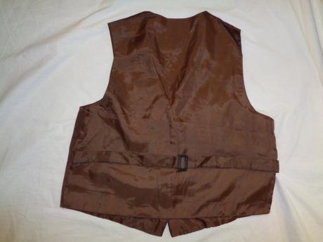 Hnědá kožená vesta na patenty, 170 / m / s