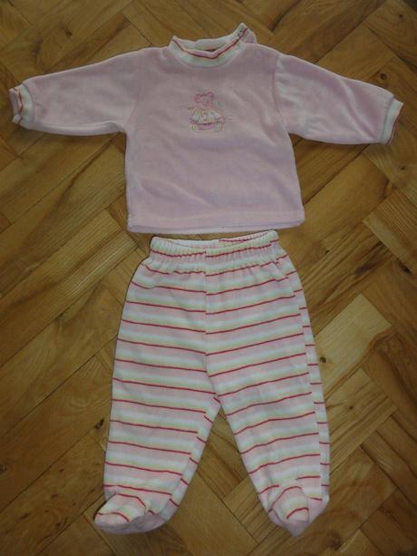 Růžová mikina s kalhotama  s medvídkem, k&y,62